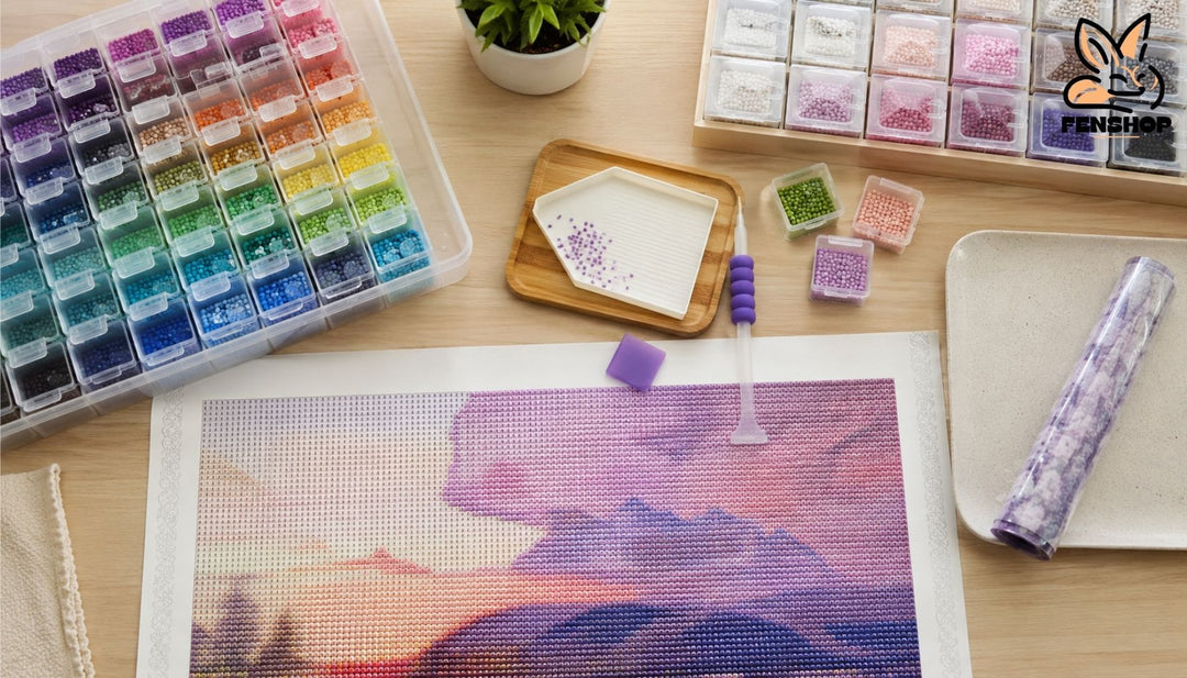 Porządek podczas diamond painting – organizacja diamencików i stanowiska