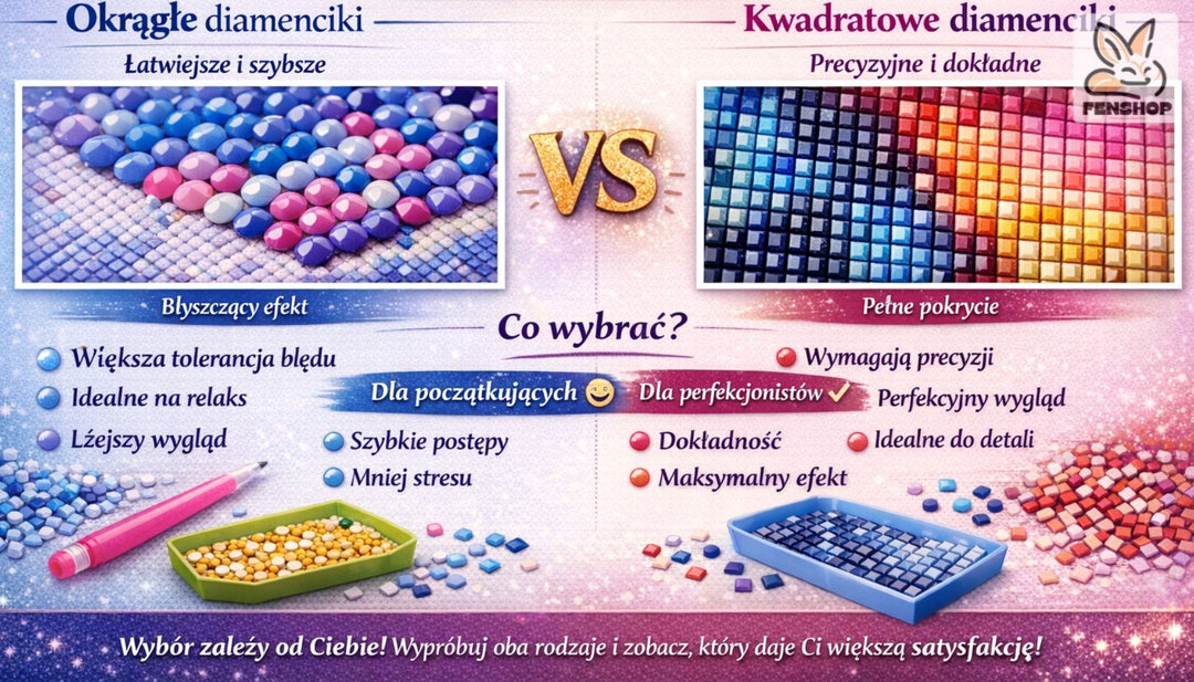 Okrągłe czy kwadratowe diamenciki – które wybrać i dlaczego?