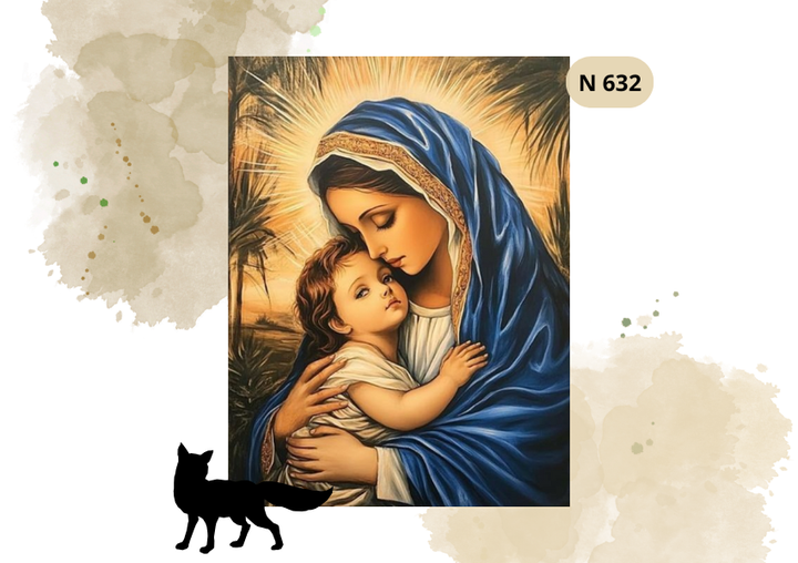 Haft Diamentowy Religijny "Matka Boska Maryja Wtulona W Jezusa"