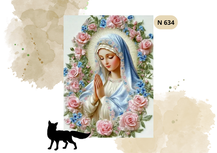 Haft Diamentowy Religijny "Matka Boska Maryja W Różach"