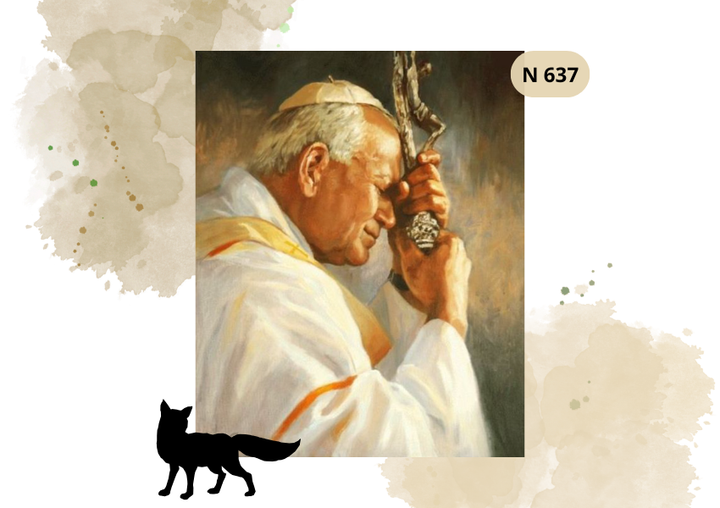 Haft Diamentowy Religijny "Papież Jan Paweł II W Modlitwie"