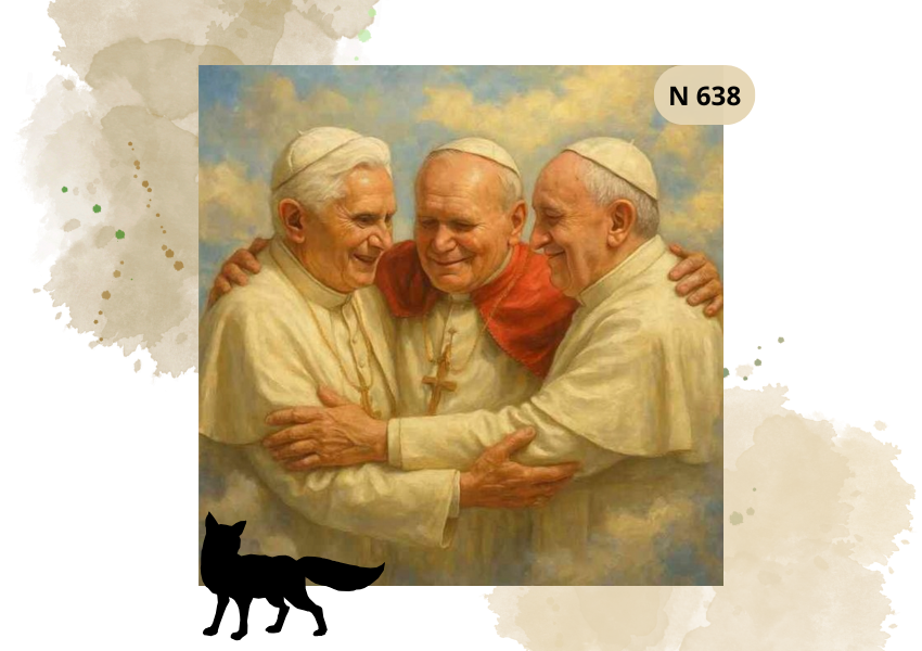 Haft Diamentowy Religijny "Papież Jan Paweł II, Benedykt XVI i Franciszek"