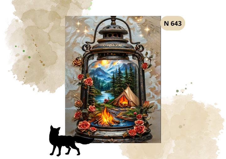 Haft Diamentowy Krajobraz "Kemping W Lampionie"