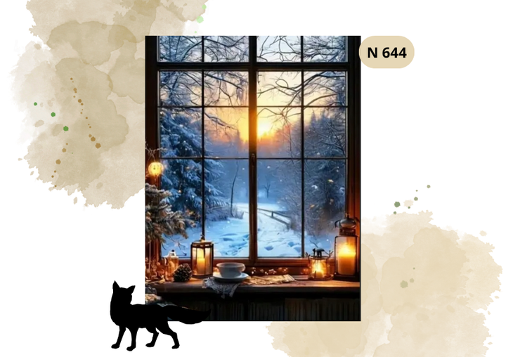 Haft Diamentowy Krajobraz "Zimowy Widok Z Okna"