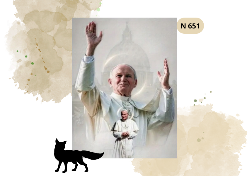 Haft Diamentowy Religijny "Papież Jan Paweł II - Znak Pokoju"