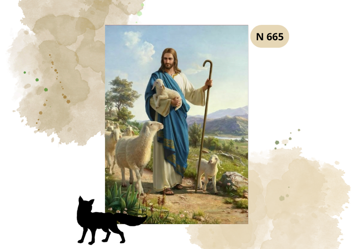 Haft Diamentowy Religijny "Jezus Pasterz"