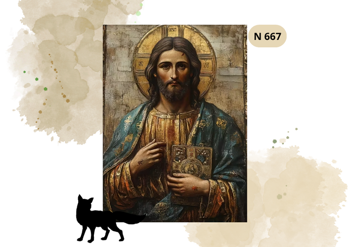 Haft Diamentowy Religijny "Jezus Z Księgą"