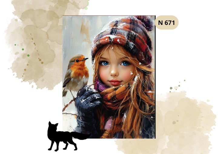 Haft Diamentowy "Dziewczynka i Gil"