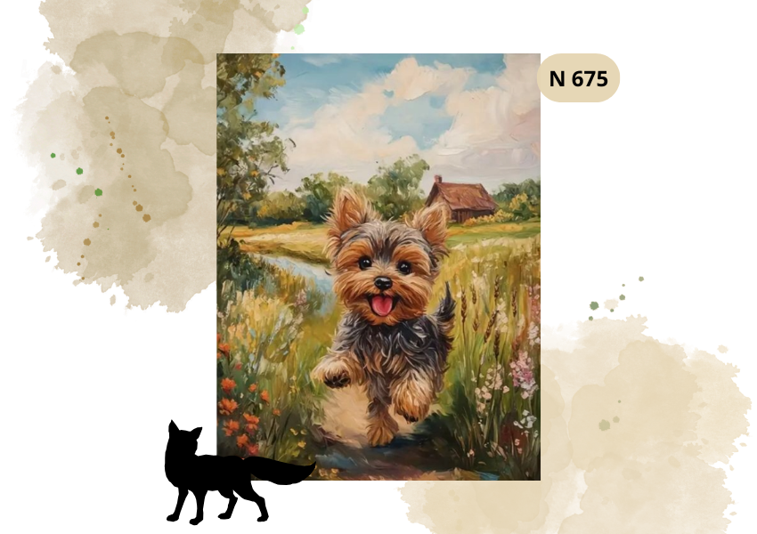 Haft Diamentowy Zwierzęta "York Na Łące"