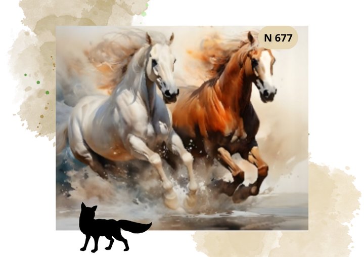 Haft Diamentowy Zwierzęta "Konie W Galopie"