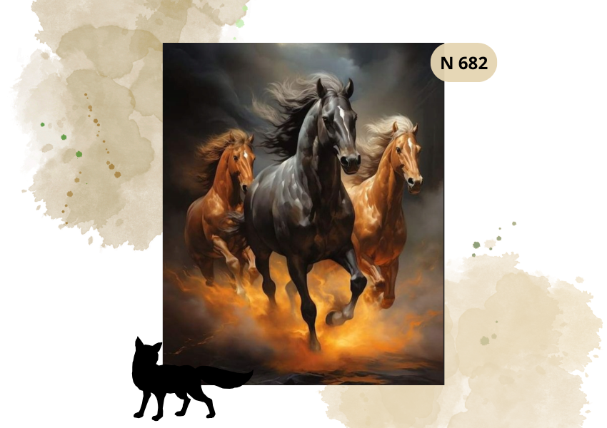 Haft Diamentowy Zwierzęta "Konie Galop"