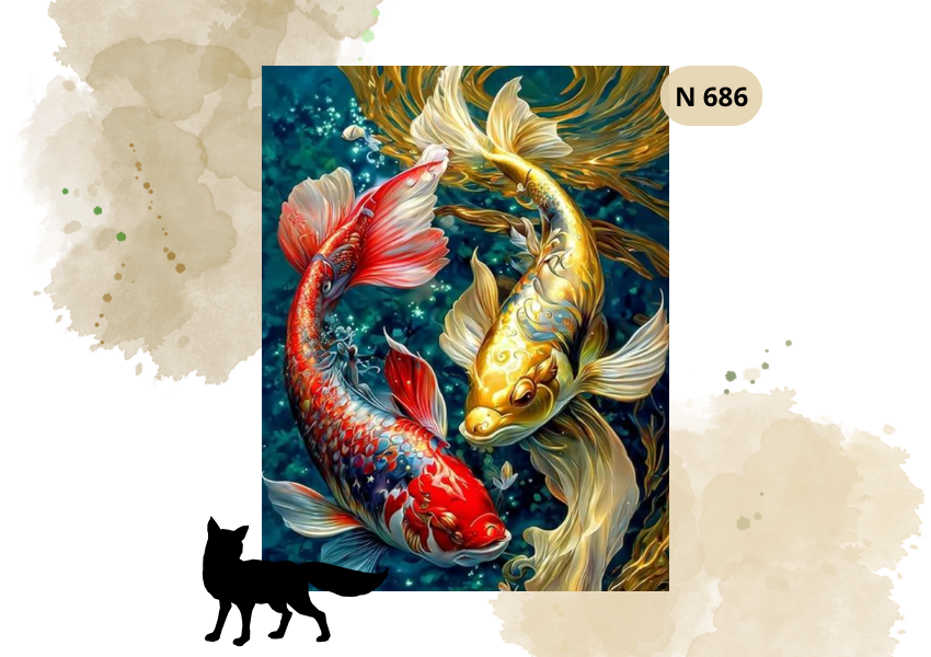 Haft Diamentowy Zwierzęta "Ryby W Stawie"