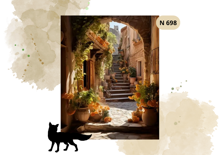 Haft Diamentowy Krajobraz "Nadmorskie Uliczki Miasta"