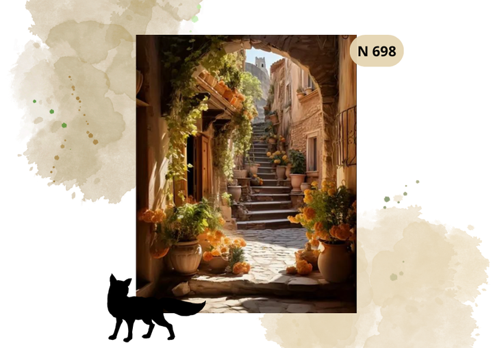 Haft Diamentowy Krajobraz "Nadmorskie Uliczki Miasta"