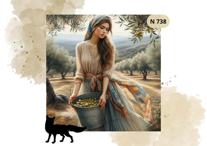 Haft Diamentowy "Kobieta w Ogrodzie Oliwnym"
