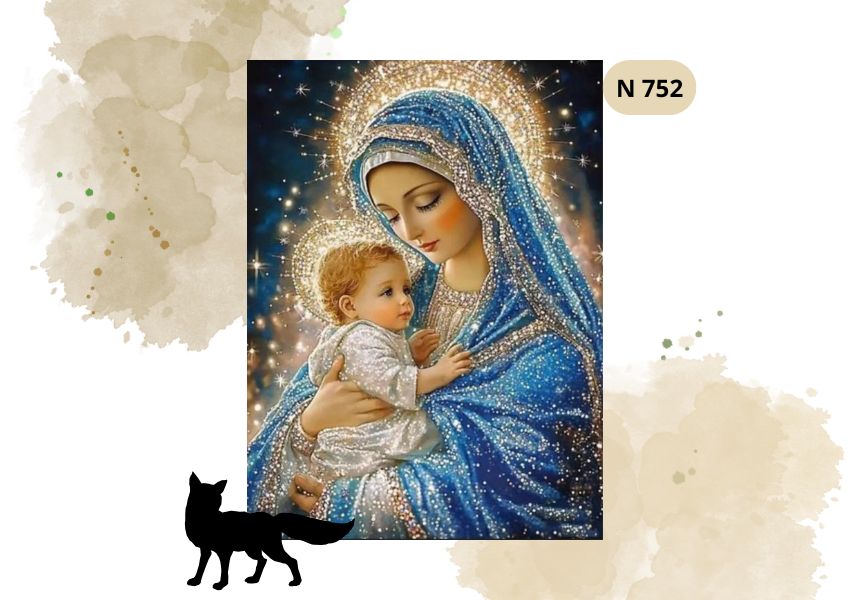 Haft Diamentowy Religijny "Matka Boska w Gwiazdach"