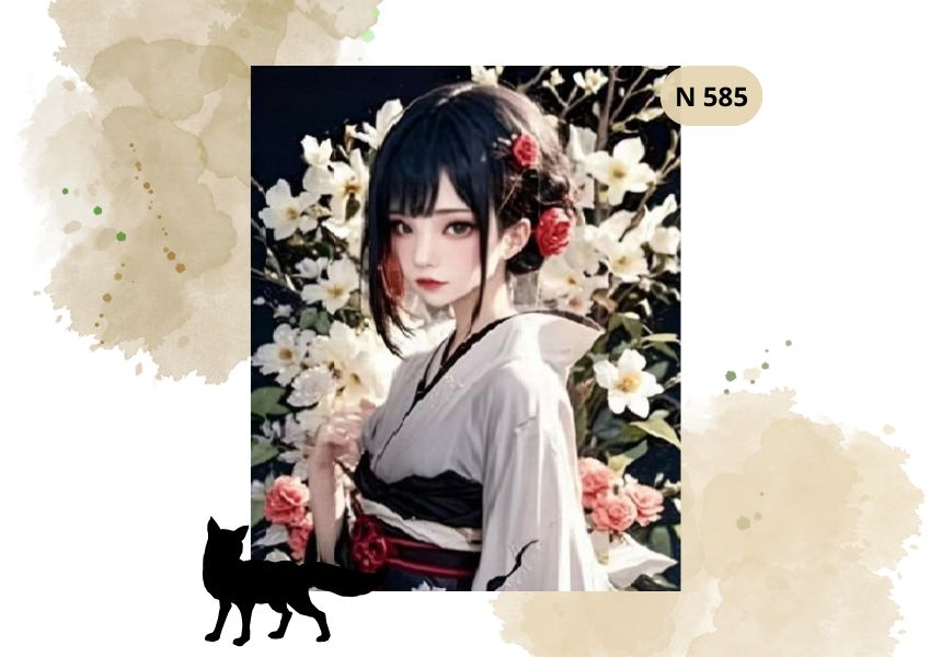 Haft Diamentowy Anime Dziewczyna w Kimonie