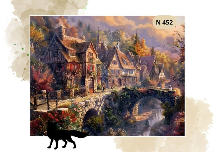 Haft Diamentowy "Miasto w Górach"