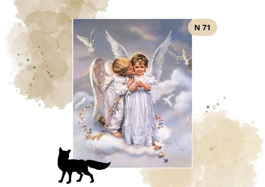 Haft Diamentowy Religijny Aniołki w Niebie