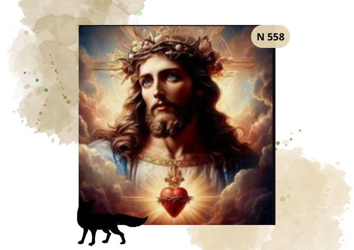 Haft Diamentowy Religijny Jezus Chrystus w Niebie