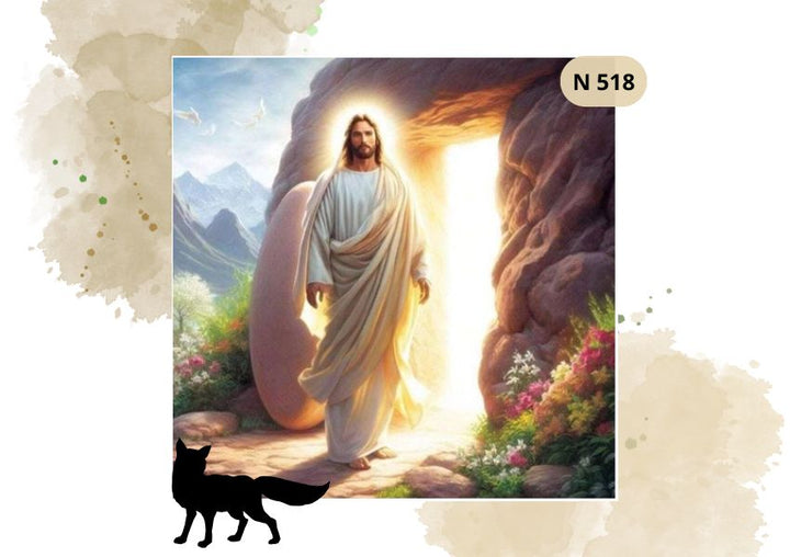 Haft Diamentowy Religijny "Jezus Wyszedł z Grobu"