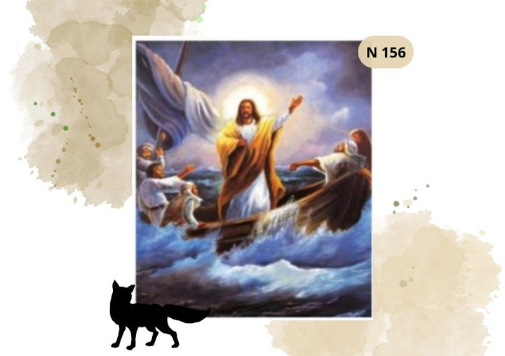 Haft Diamentowy Religijny Jezus Wzburzone Morze