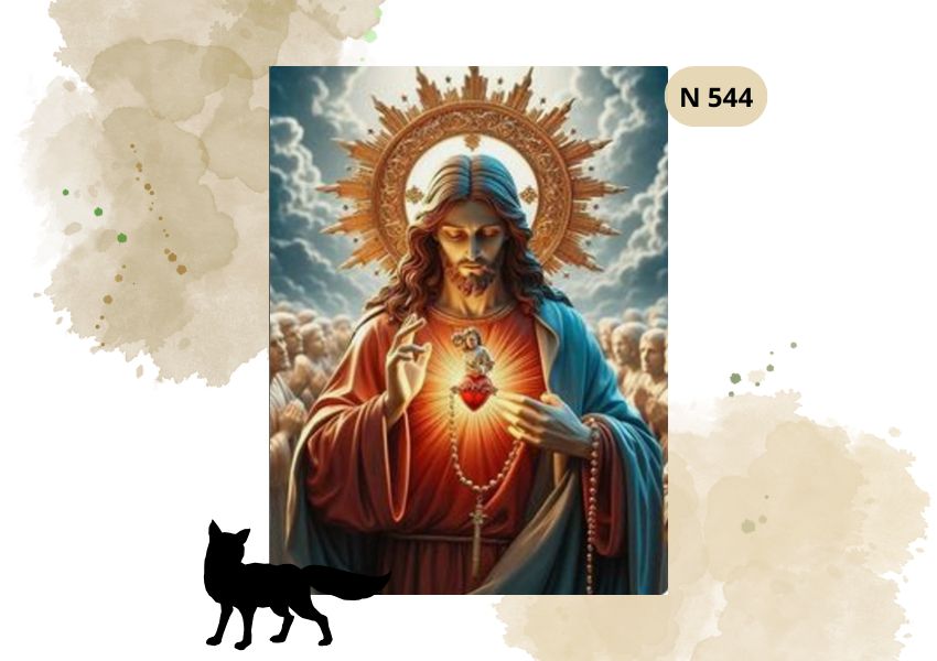 Haft Diamentowy Religijny "Jezus w Niebie"