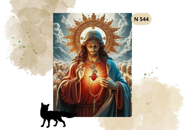 Haft Diamentowy Religijny "Jezus w Niebie"
