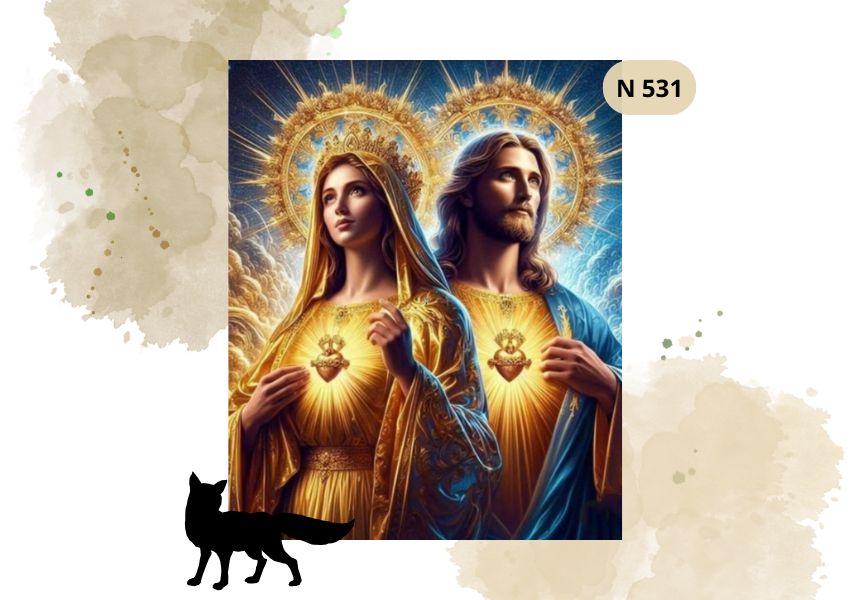 Haft Diamentowy Religijny "Jezus z Maryją w Niebie"