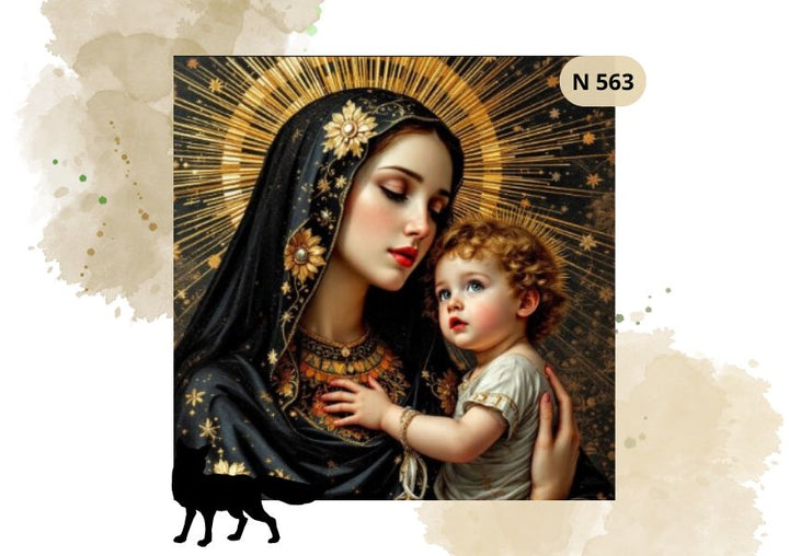 Haft Diamentowy Religijny Matka Boska Maryja w Czarnej Szacie