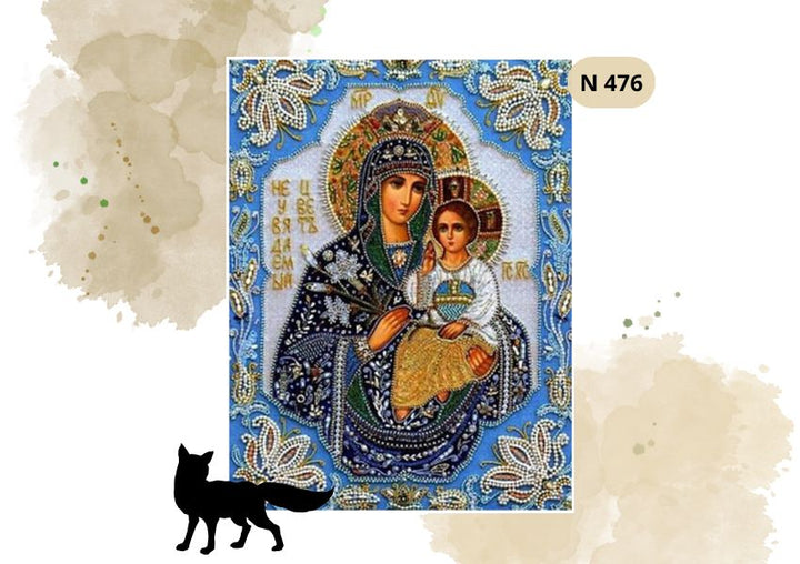 Haft Diamentowy Religijny "Matka Boska Maryja z Dzieciątkiem"