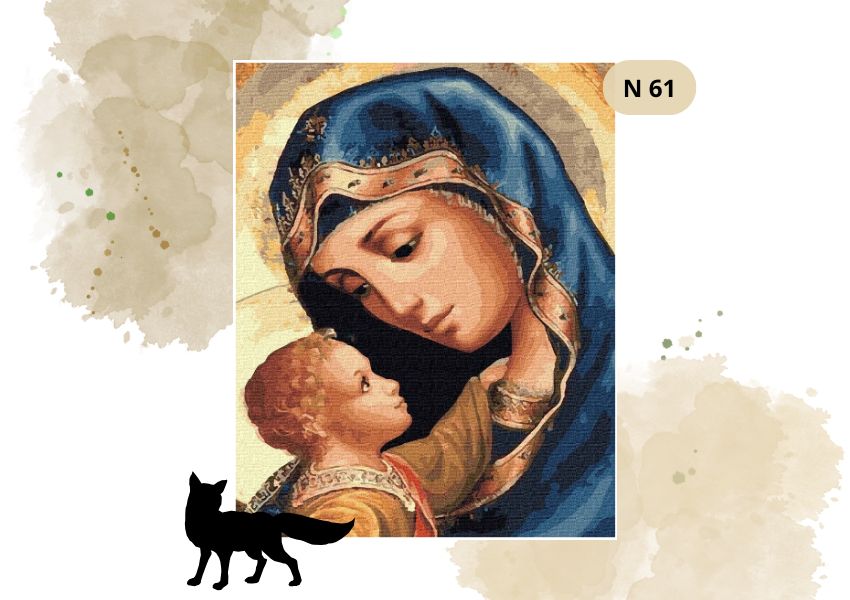 Haft Diamentowy Religijny Matka Boska Maryja z Dzieciątkiem