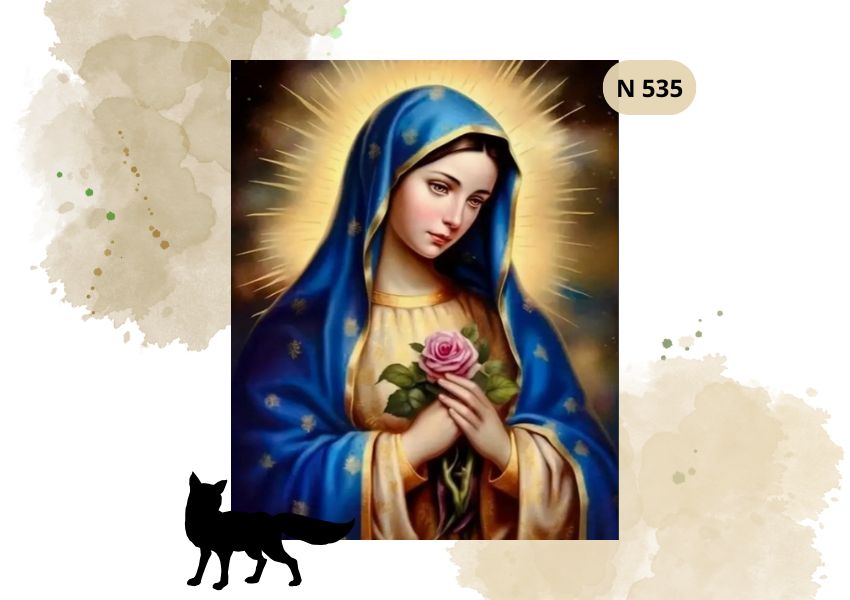 Haft Diamentowy Religijny "Matka Boska Maryja z Różą"