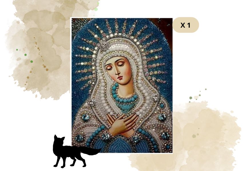 Haft Diamentowy Religijny Niebieska Matka Boska Maryja Mandala
