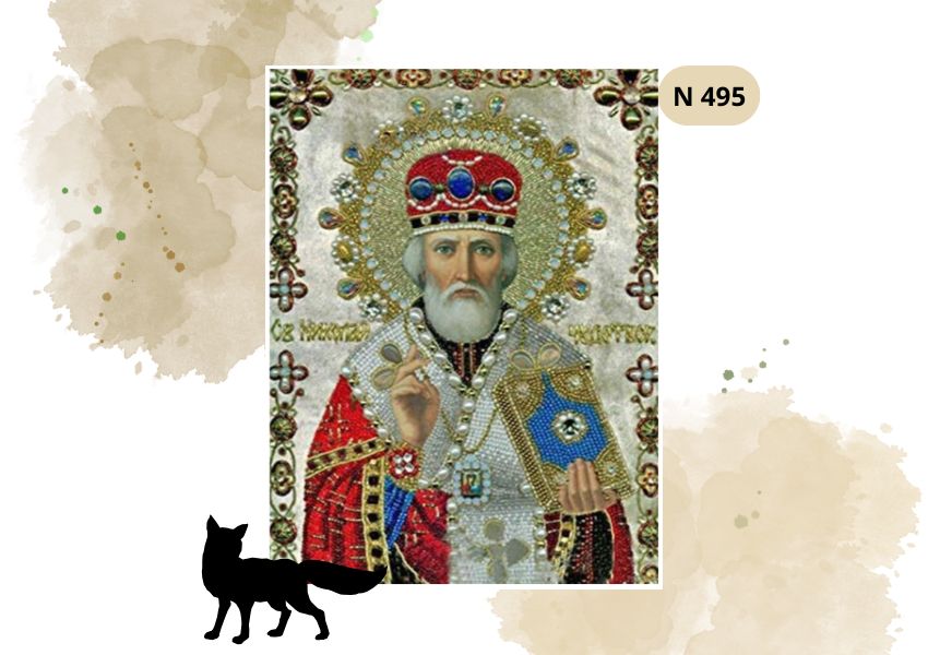 Haft Diamentowy Religijny Świąteczny "Święty Mikołaj z Miry"