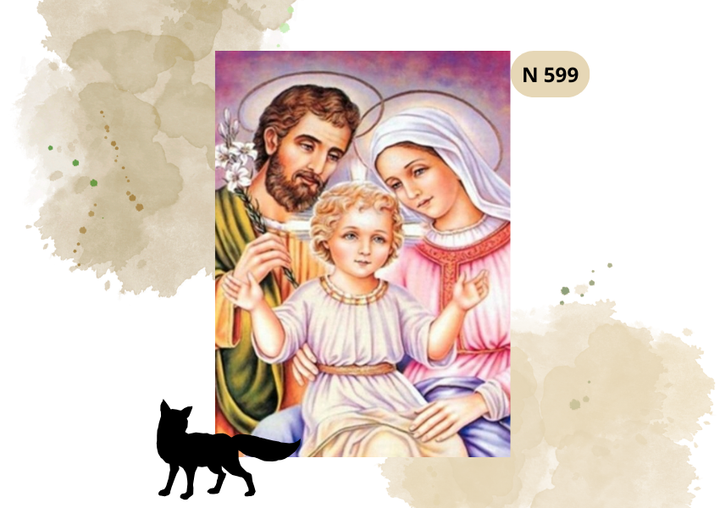 Haft Diamentowy Religijny "Portret Święta Rodzina"