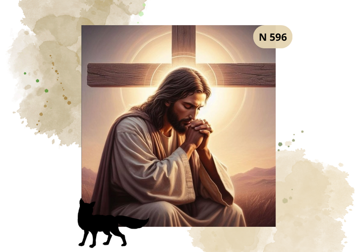 Haft Diamentowy Religijny "Jezus Modlący Się Pod Krzyżem"